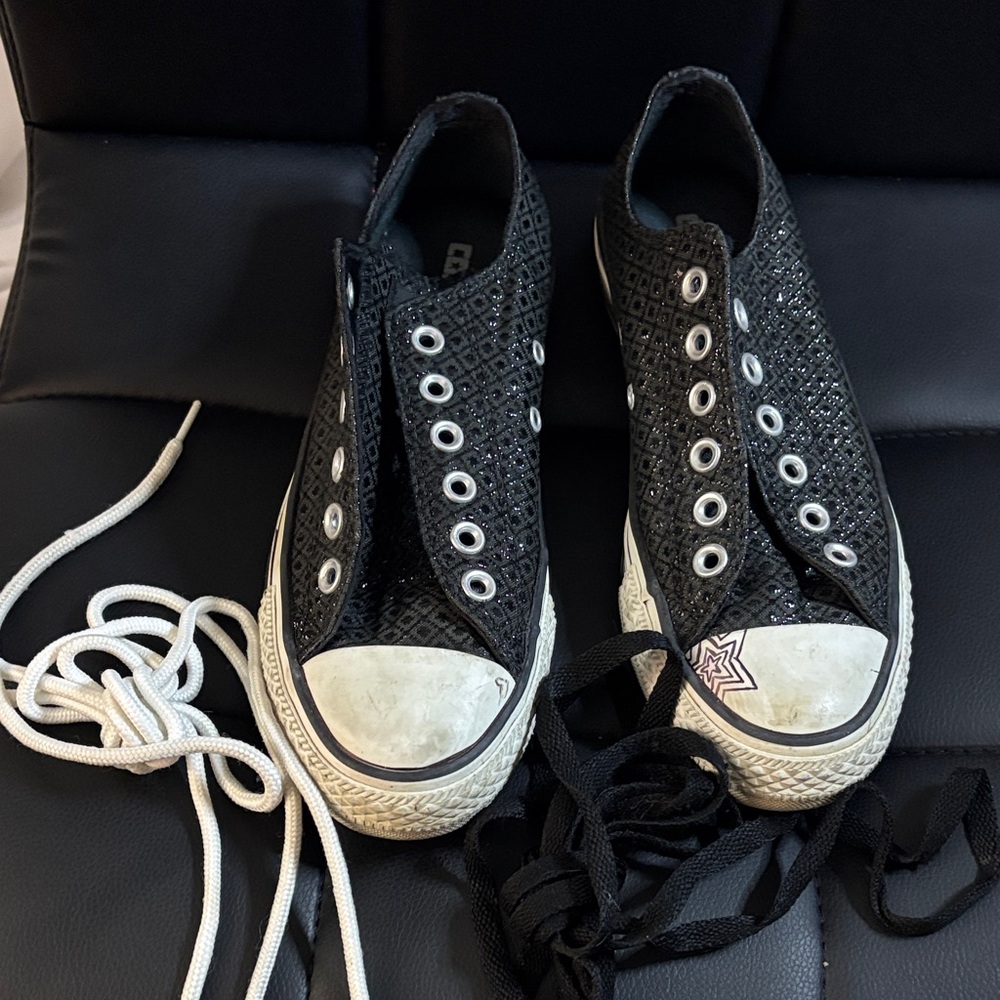 Black Textured Converse Sneakers